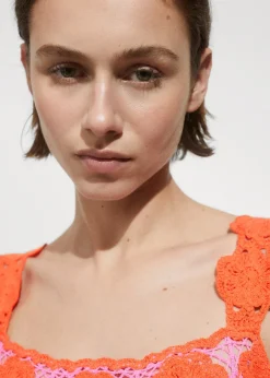 MANGO Sukienki I Kombinezony*Szydełkowa sukienka w kwiaty