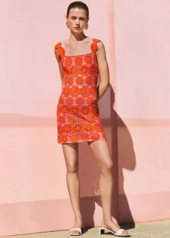 MANGO Sukienki I Kombinezony*Szydełkowa sukienka w kwiaty