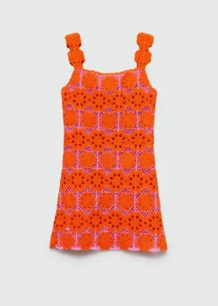 MANGO Sukienki I Kombinezony*Szydełkowa sukienka w kwiaty