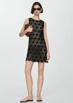 MANGO Sukienki I Kombinezony*Szydełkowa sukienka w kwiaty