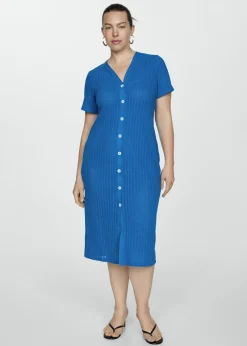 MANGO Sukienki I Kombinezony*Szydełkowa sukienka z guzikami