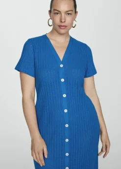 MANGO Sukienki I Kombinezony*Szydełkowa sukienka z guzikami