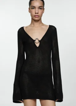 MANGO Sukienki I Kombinezony*Szydełkowa sukienka z kółkiem