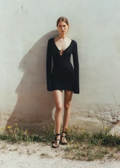 MANGO Sukienki I Kombinezony*Szydełkowa sukienka z kółkiem