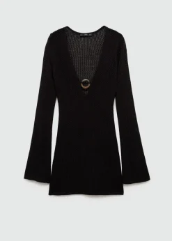 MANGO Sukienki I Kombinezony*Szydełkowa sukienka z kółkiem