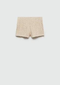 MANGO Krótkie Spodenki*Szydełkowe spodenki o prostym kroju