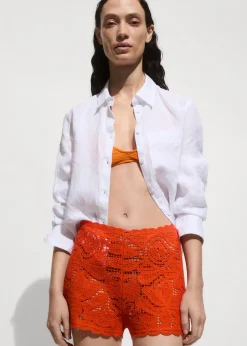 MANGO Krótkie Spodenki*Szydełkowe spodenki z motywem kwiatów