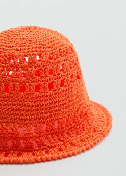 MANGO Czapki I Rękawiczki*Szydełkowy kapelusz rybacki