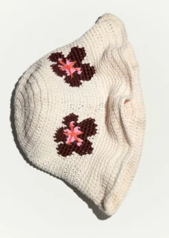 MANGO Czapki I Rękawiczki*Szydełkowy kapelusz z motywem kwiatów