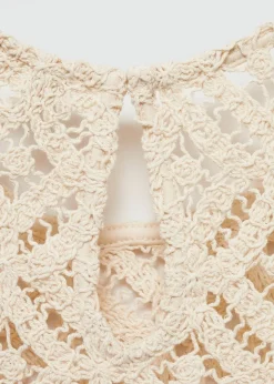 MANGO Topy*Szydełkowy top bez rękawów