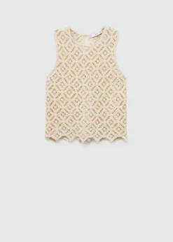 MANGO Topy*Szydełkowy top bez rękawów