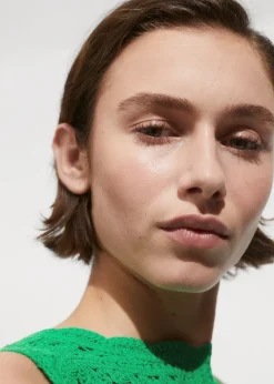 MANGO Topy*Szydełkowy top z motywem kwiatów