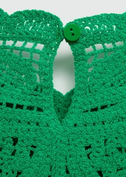 MANGO Topy*Szydełkowy top z motywem kwiatów