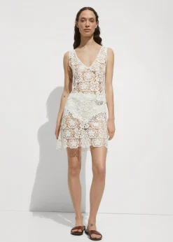 MANGO Topy*Szydełkowy top z motywem kwiatów