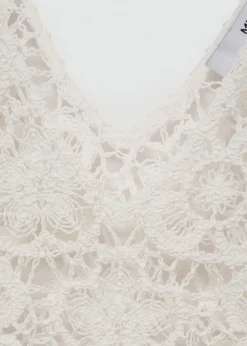 MANGO Topy*Szydełkowy top z motywem kwiatów