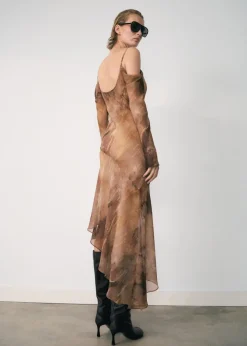 MANGO Sukienki I Kombinezony*Szyfonowa wzorzysta sukienka