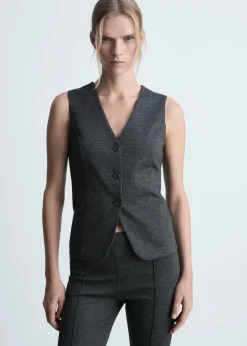 MANGO Kamizelki*Taliowana kamizelka na guziki