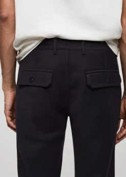 MANGO Spodnie*Teksturowane spodnie bawełniane o regularnym kroju