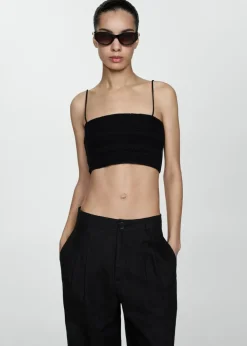 MANGO Topy*Teksturowany top crop