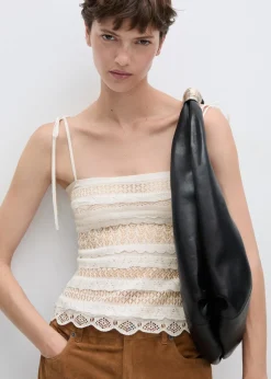 MANGO Topy*Top ażurowa dzianina