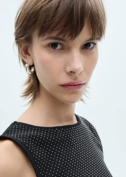 MANGO Topy*Top bawełniany z cekinami