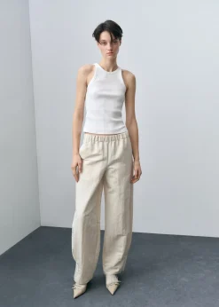 MANGO Topy*Top bawełniany z dekoltem halter