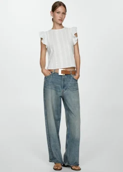 MANGO Topy*Top bawełniany z falbankami