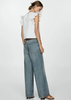 MANGO Topy*Top bawełniany z falbankami