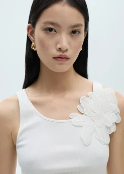 MANGO Topy*Top bawełniany z kwiatem