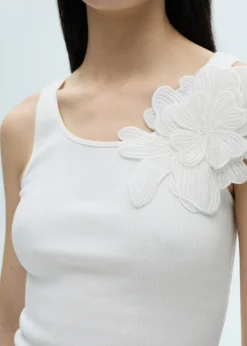 MANGO Topy*Top bawełniany z kwiatem