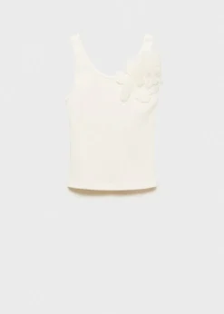 MANGO Topy*Top bawełniany z kwiatem