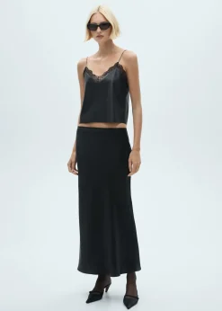 MANGO Topy*Top bieliźniany z imitacji skóry