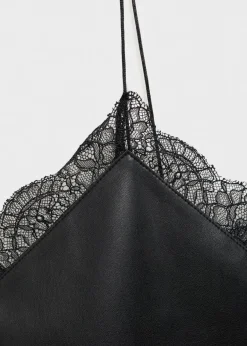 MANGO Topy*Top bieliźniany z imitacji skóry