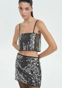 MANGO Topy*Top crop z kryształkami