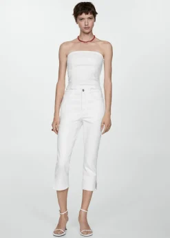 MANGO Topy*Top dżinsowy bez ramiączek