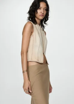 MANGO Topy*Top dżinsowy z suwakiem