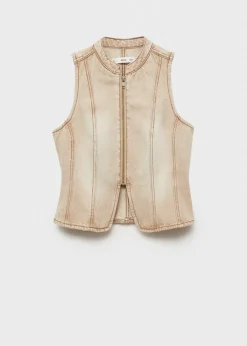 MANGO Topy*Top dżinsowy z suwakiem