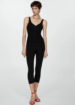 MANGO Topy*Top dzianinowy z guzikami