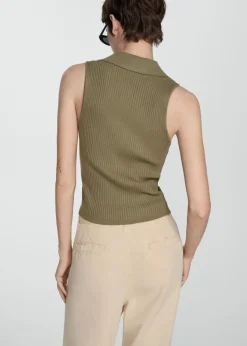 MANGO Topy*Top dzianinowy z guzikami