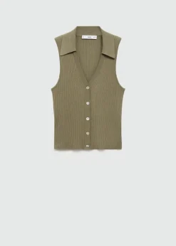 MANGO Topy*Top dzianinowy z guzikami