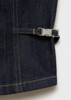 MANGO Topy*Top jeansowy z metalicznym elementem