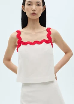 MANGO Topy*Top kontrastowe ramiączka