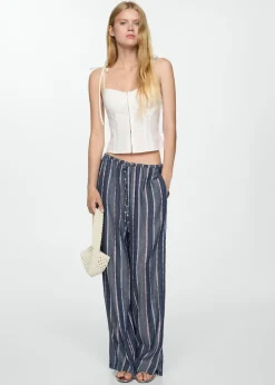 MANGO Topy*Top krótki z kokardkami