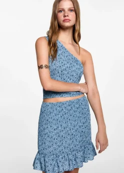 MANGO Koszule I Bluzki*Top na jedno ramię ze wzorem