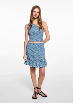 MANGO Koszule I Bluzki*Top na jedno ramię ze wzorem