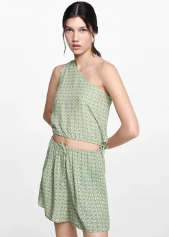 MANGO Koszule I Bluzki*Top na jedno ramię ze wzorem