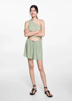 MANGO Koszule I Bluzki*Top na jedno ramię ze wzorem