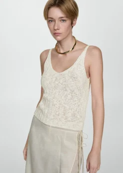 MANGO Topy*Top na ramiączkach z dzianiny