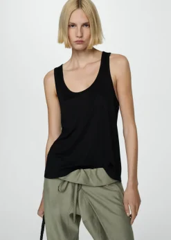 MANGO Topy*Top na ramiączkach z dzianiny