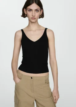 MANGO Topy*Top na ramiączkach z dzianiny